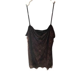 Elegant dark brown Lace Cami Top from The Limited